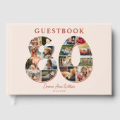 80誕生日フォトコラージマイルストーンゲストブック ゲストブック (正面)