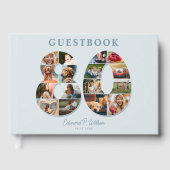 80誕生日フォトコラージマイルストーンゲストブック ゲストブック (正面)