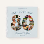 80誕生日フォトコラージマイルストーンゲストブック ノートブック (正面)