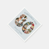 80誕生日フォトコラージュエレガントとタイムレス スタンダードカクテルナプキン (角)