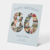 80誕生日フォトコラージュエレガントとタイムレス 台座サイン (正面)