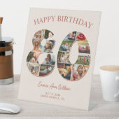 80誕生日フォトコラージュエレガントとタイムレス 台座サイン (インサイチュ)