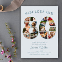 80誕生日フォトコラージュエレガントとタイムレス