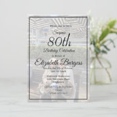 80誕生日フォトモノグラムシエレガントック 招待状 (スタンド正面)