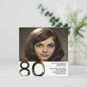 80誕生日フォト招待状- 5.25 x 5.25 招待状 (スタンド正面)