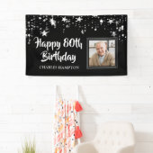 80誕生日フォト白黒シルバースターズ 横断幕 (インサイチュ)