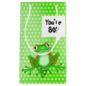 80誕生日フロッグオン水玉模様 スモールペーパーバッグ (正面)