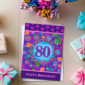 80誕生日フローラピンクグリーン吸光カード カード