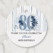 80誕生日フローラ番号沿岸ブルーパーティー フェイバータグ (正面)