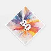 80誕生日ブラスト絵を描ナプキンス スタンダードランチョンナプキン (角)