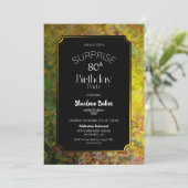 80誕生日ブラックおよび金ゴールドサプライズパーティー 招待状 (スタンド正面)