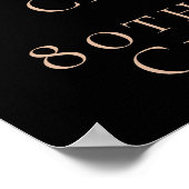 80誕生日ブラックバラ金ゴールドフォトスター歓迎 ポスター (角)