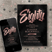 80誕生日ブラックバラ金ゴールド 招待状