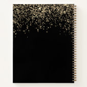 80誕生日ブラック金ゴールドグリッターゲストブック ノートブック (裏面)