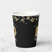 80誕生日ブラック金ゴールドスクリプトバルーンストリーマー 紙コップ (左)