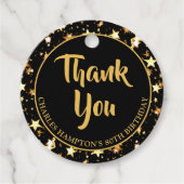 80誕生日ブラック金ゴールドスターズありがとう フェイバータグ (正面)