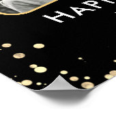 80誕生日ブラック金ゴールドバルーン紙吹雪2 Photos ポスター (角)