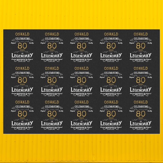 80誕生日ブラック金ゴールドレジェンダリーレトロ 薄葉紙