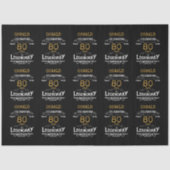 80誕生日ブラック金ゴールドレジェンダリーレトロ 薄葉紙 (正面)