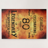 80誕生日ブラック金ゴールド伝説的ヴィンテージ ジグソーパズル (横)