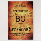 80誕生日ブラック金ゴールド伝説的ヴィンテージ ジグソーパズル (縦)