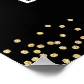 80誕生日ブラック金ゴールド写真パーティー ポスター (角)