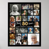 80誕生日ブラック金ゴールド21フォト応援から年 ポスター (正面)