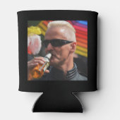 80誕生日ブラック金ゴールド(名前と写真) 缶クーラー (裏面)