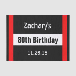 80誕生日ブラック(赤枠カスタム付き) A01E1 薄葉紙