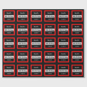 80誕生日ブラック(赤枠カスタム付き) A01E ラッピングペーパー (フラット)