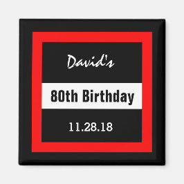 80誕生日ブラック(赤枠カスタム付き) A06 マグネット