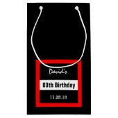 80誕生日ブラック(赤枠カスタム付き) A20 スモールペーパーバッグ (裏面)