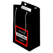 80誕生日ブラック(赤枠カスタム付き) A20 スモールペーパーバッグ (正面アングル)