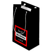 80誕生日ブラック(赤枠カスタム付き) A20 スモールペーパーバッグ (裏面アングル)