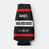 80誕生日ブラック(赤枠カスタム付きA08A) ボトルクーラー (正面)