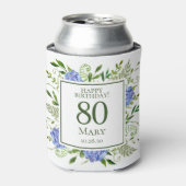 80誕生日ブルーアジサイ 缶クーラー (缶正面)