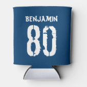 80誕生日ブルーパーソナライズされたクーラーボックス 缶クーラー (正面)