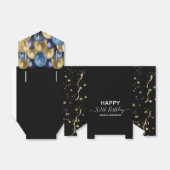 80誕生日ブルー金ゴールドグリッターバルーン優先ボックス フェイバーボックス (折り畳みなし)