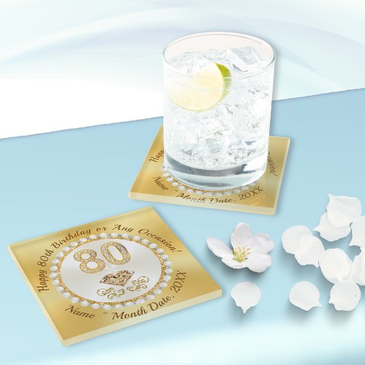 80誕生日プレゼントアイディアお母さん、友人、家族 ガラスコースター