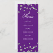 80誕生日プログラムシルバーパープルグリッターメニュー 招待状 (裏面)