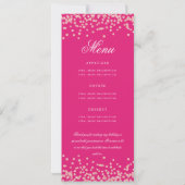 80誕生日プログラムメニューバラ金ゴールドホットピンク 招待状 (裏面)