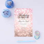 80誕生日プログラムライトバラ金ゴールドメニュー チラシ (シングル)