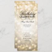 80誕生日プログラムライト金ゴールドメニュー プログラム (正面/裏面)