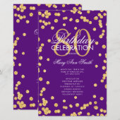 80誕生日プログラム金ゴールド紫グリッター付き/メニュー (正面/裏面)