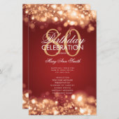 80誕生日プログラムGlam Lights赤金ゴールド付き/メニュー (正面/裏面)