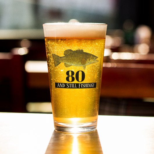 80誕生日ベース魚釣りをテーマにしたパーティー タンブラーグラス