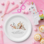 80誕生日ホワイトカボチャ秋花カスタム ペーパープレート (パーティー)