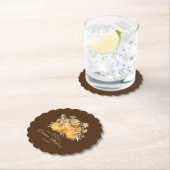 80誕生日ボホ素朴パンプキン秋カスタム ペーパーコースター (インサイチュ)