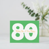80誕生日マイルストーンはがき – 緑 ポストカード (スタンド正面)