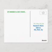 80誕生日マイルストーンはがき – 青 ポストカード (裏面)